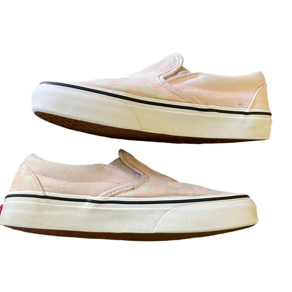 Vans Off The Wall Pink White Slip On Shoes Size 5 - Picture 7 of 8